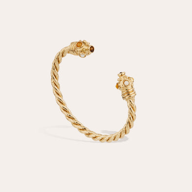 Bracelet jonc Amarante torsade doré - Oeil de Tigre
