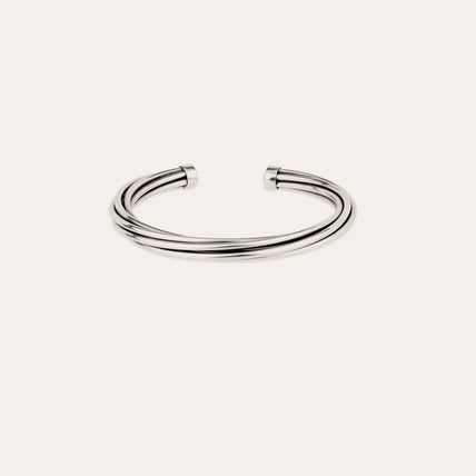 Pulsera Atik tipo brazalete plateada