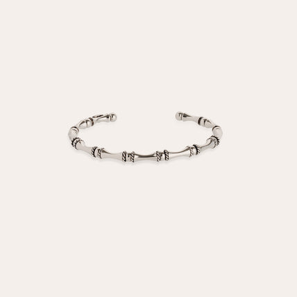 Pulsera Bambou, mini pulsera rígida plateada