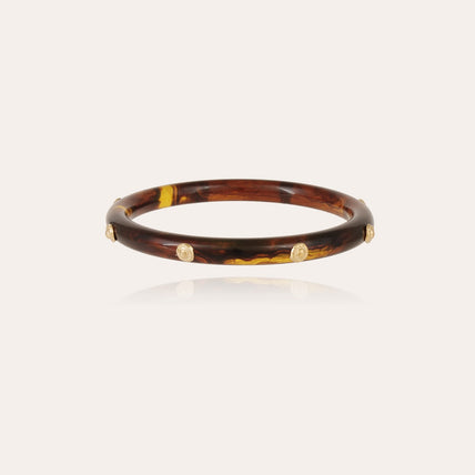 Pulsera Caftan de acetato dorado - Marrón