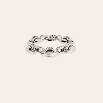 Pulsera Cophea con strass mini en color plateado