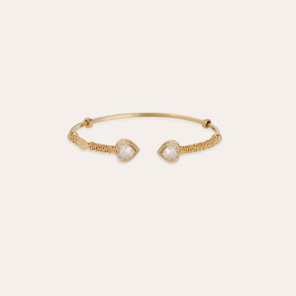 Pulsera rígida Duality Amore con strass dorados