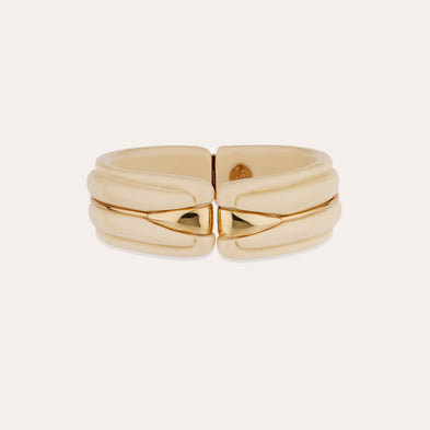 Armband „Écume“ aus vergoldetem Acetat – Elfenbein