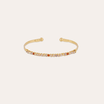Armband „Lyre“, kleines Modell, vergoldet – Amethyst & Labradorit