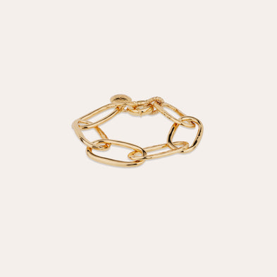 Armband mit ovalen Gliedern, großes Modell, vergoldet