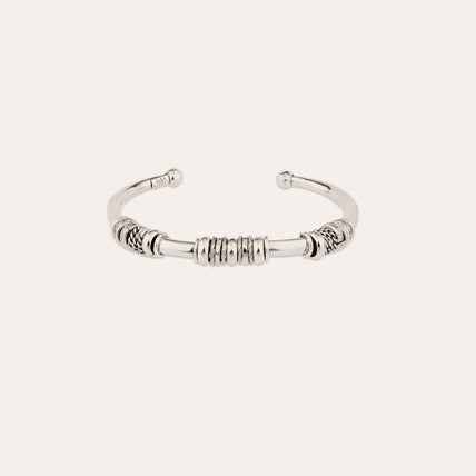 Pulsera rígida Maranzana ancha plateada