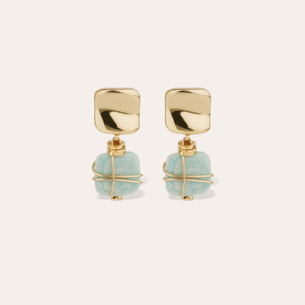 Pendientes Rainbow Square « small size » dorados - Amazonita