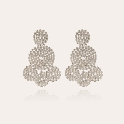 Lucky Sequin Ohrringe, kleines Modell, silberfarben