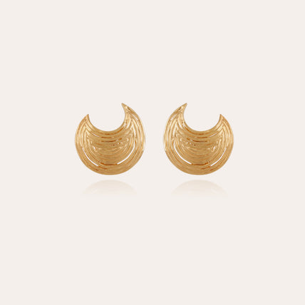 Pendientes de botón Luna Wave dorados