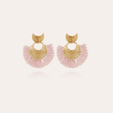 Boucles d'oreilles Luna wave mini raphia