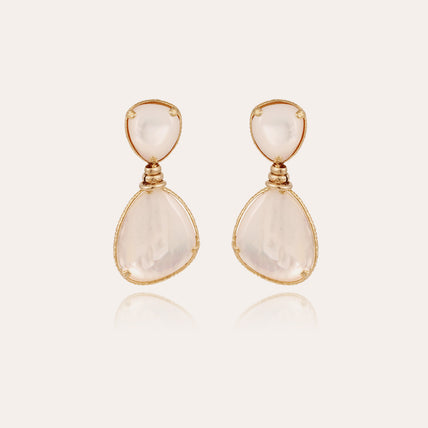 Pendientes Silia dorados - Nácar blanco