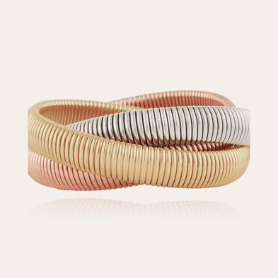 Zweifarbiges, dreireihiges Infinity-Armband