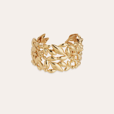 Bracelet manchette Olea doré