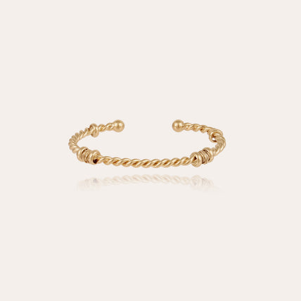 Pulsera rígida « Torsade » ancha dorada