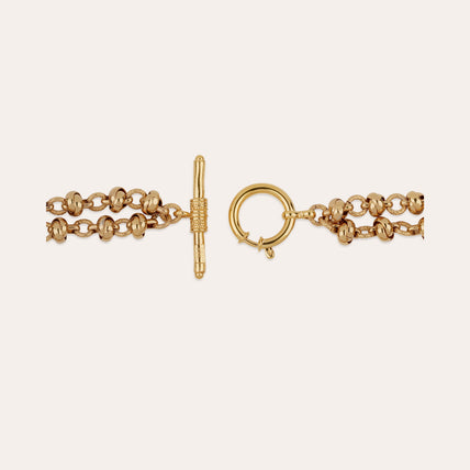 Collar Atik con cadena doble dorada
