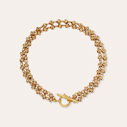 Collar Atik con cadena doble dorada