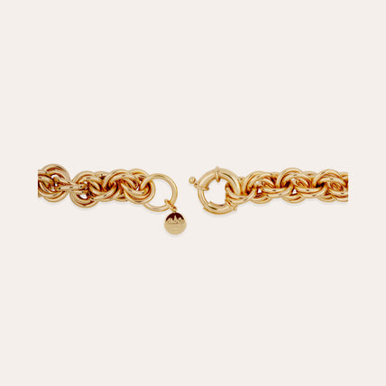 Collar de malla redonda entrelazada « Large size » dorado