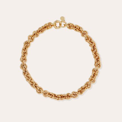 Collar de malla redonda entrelazada « Large size » dorado