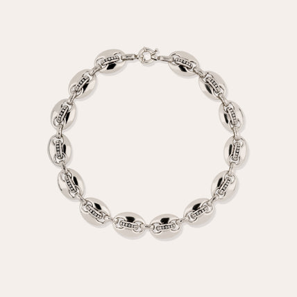 Collar Cophea con strass mini plateado