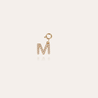 Charms pendentif lettre M strass doré