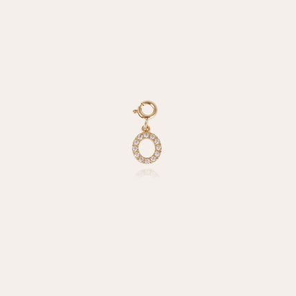 Colgante con letra «O» y strass dorados