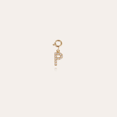 Charms pendentif lettre P strass doré