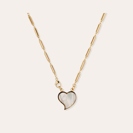 Collar Mirage Coeur « small size » dorado - Nácar blanco