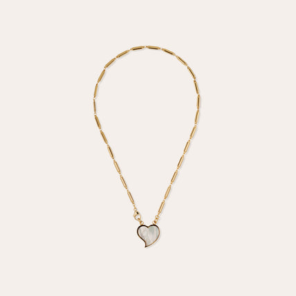 Collar Mirage Coeur « small size » dorado - Nácar blanco