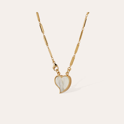 Collar Mirage Coeur « small size » dorado - Nácar blanco