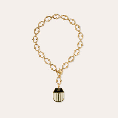 Charm pendentif Mirage Scarabée émail grand modèle doré