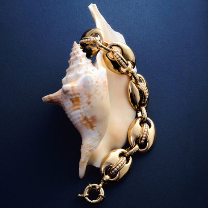Collar Cophea mini dorado - Perlas nacaradas