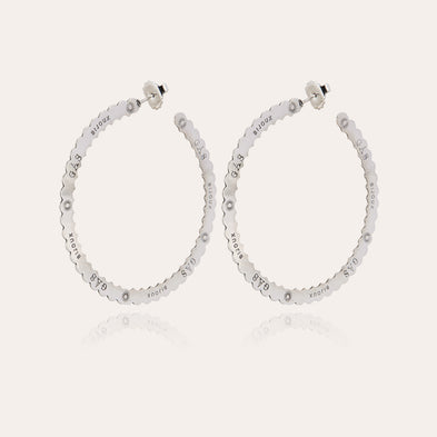 Boucles d'oreilles créoles Bolduc grand modèle argentées