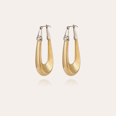 Boucles d'oreilles Écume grand modèle bicolore dorées