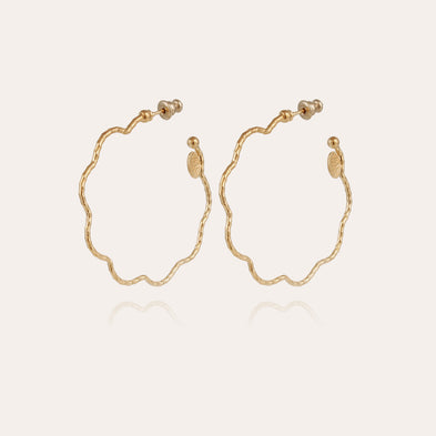 Boucles d'oreilles créoles Florette petit modèle dorées