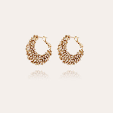 Boucles d'oreilles Izzia strass petit modèle dorées