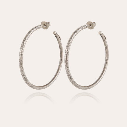 Pendientes de aro Maori « Large size » en plata