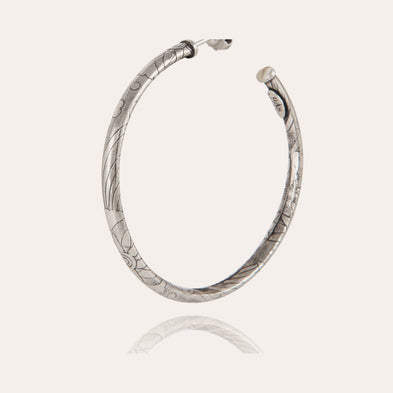 Boucles d'oreilles créoles Maori petit modèle argentées