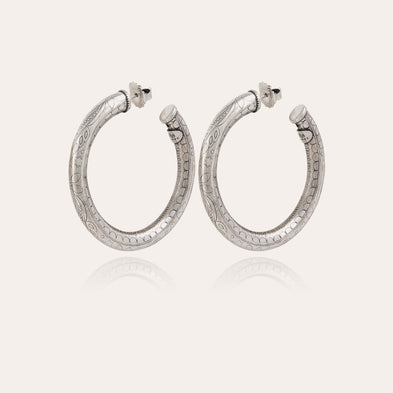 Boucles d'oreilles créoles Maoro petit modèle argentées