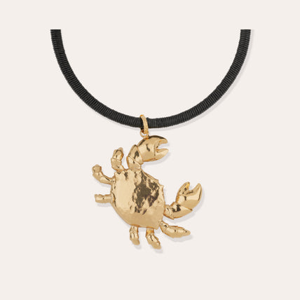 Collar Sari Krabe dorado - Cuero