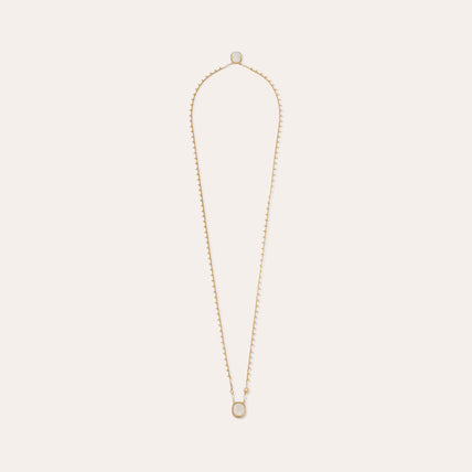 Collar con escapulario Ovo dorado - Nácar blanco