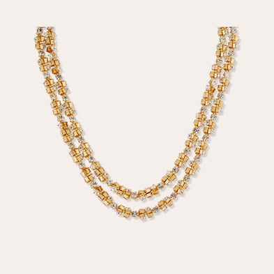 Collar Trévise con pedrería dorada