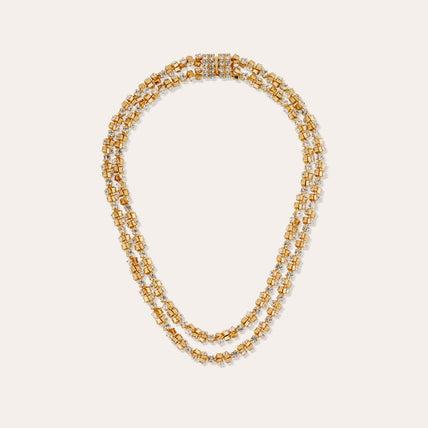 Collar Trévise con pedrería dorada