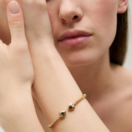 Pulsera rígida Duality Amore dorada