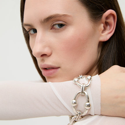 Armband „Rivage“, sehr großes Modell, silberfarben