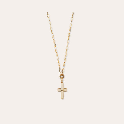 Collar largo con cruz « small size » dorado