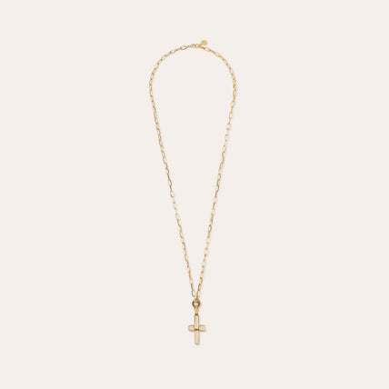 Collar largo con cruz « small size » dorado