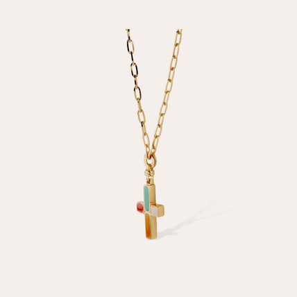 Collar largo con cruz « small size » dorado