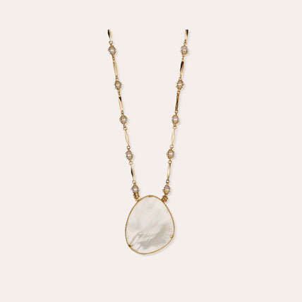 Collar largo Perla Gipsea « Large size » dorado - Nácar blanco