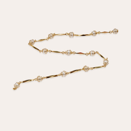 Collar largo Perla Gipsea « Large size » dorado - Nácar blanco