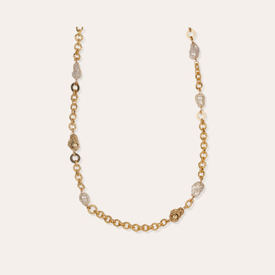 Collar largo Rainbow Biwa dorado